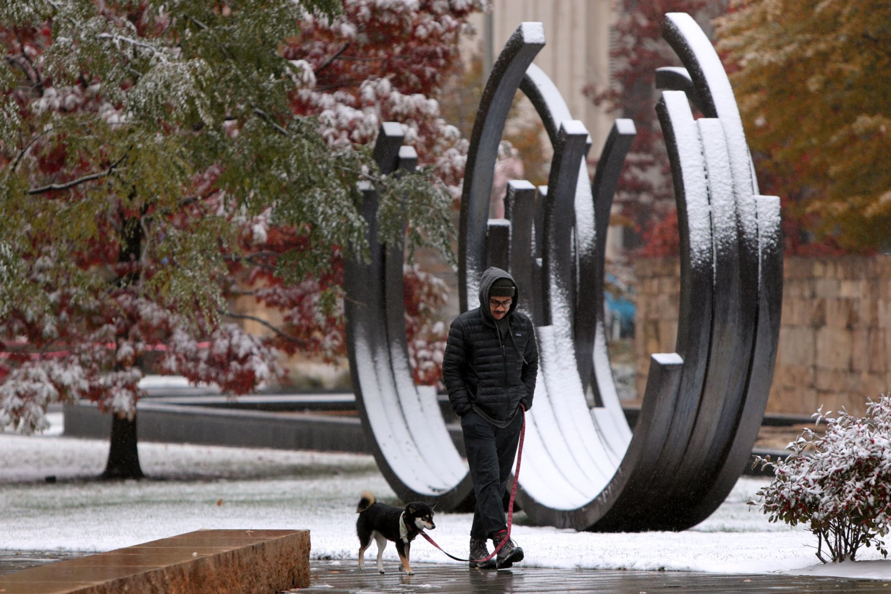 Snow falls in St. Louis